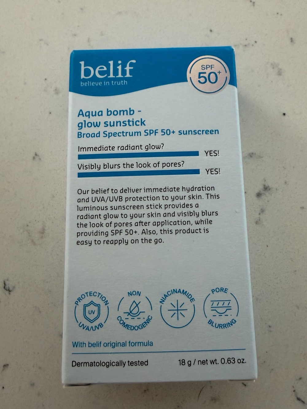 New belif Aqua Bomb Glow Sun Stick SPF 50
